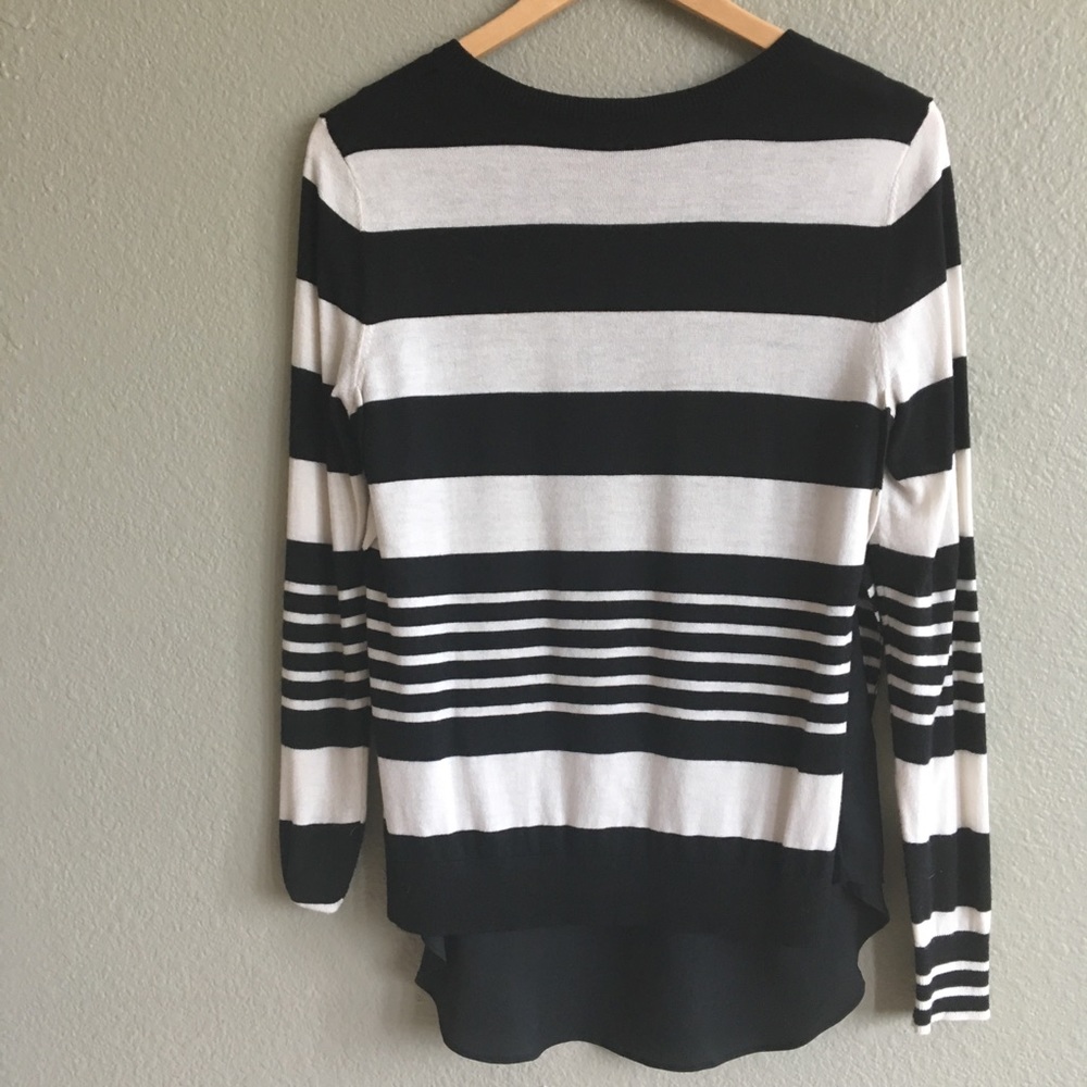 Ann Taylor Stripes Layered Light Sweater